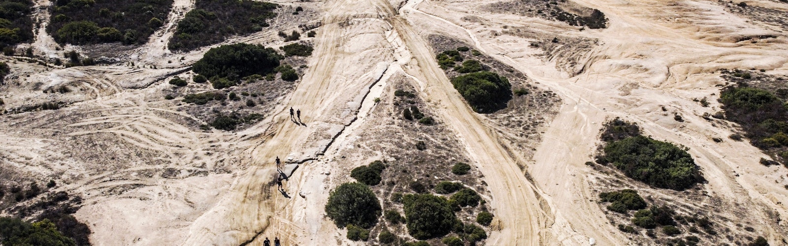 aerial drone view of the track in Sardinia