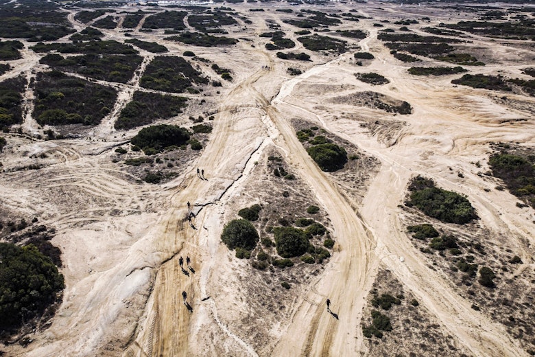 aerial drone view of the track in Sardinia