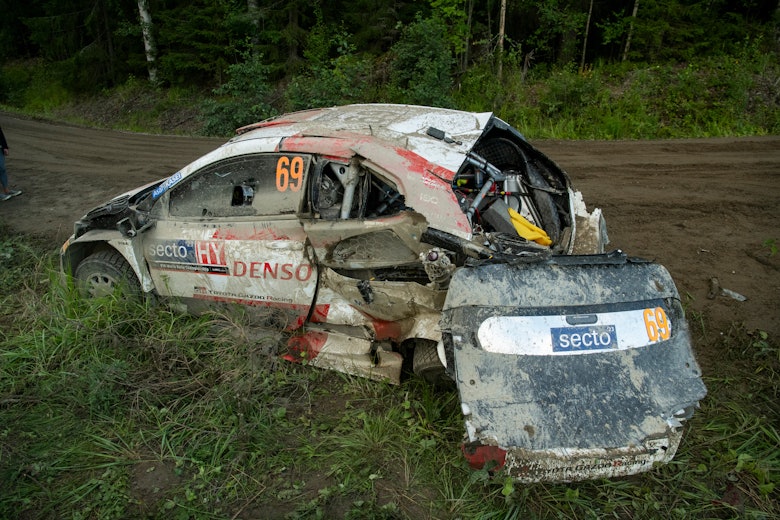 Kalle Rovanperäˇs car after accident