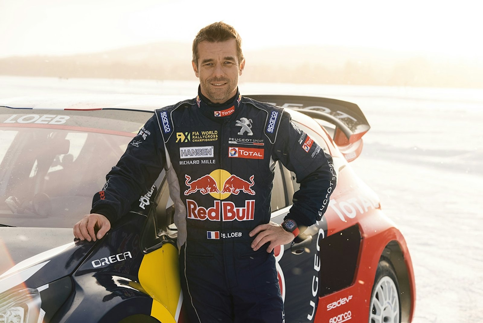 Sebastien Loeb poses for a portrait during the Rallycross on Ice project in Are, Sweden on February 16, 2016 // Oskar Bakke/Red Bull Content Pool // P-20160226-00312 // Usage for editorial use only // Please go to www.redbullcontentpool.com for further information. //