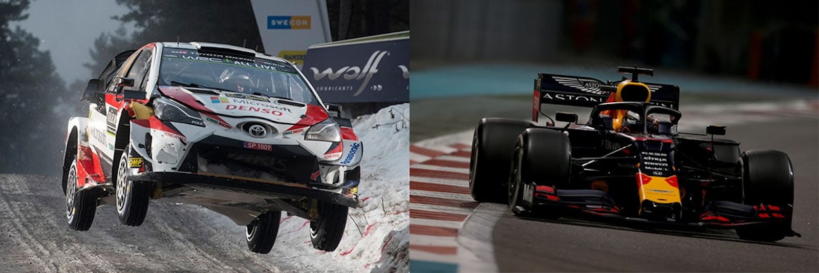 Winter rally tires vs. Formula 1 tires